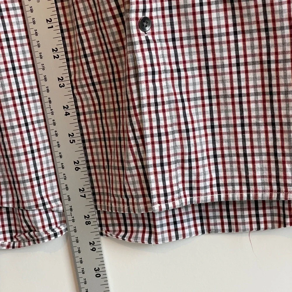 Kenneth Cole Reaction Men's Plaid Long Sleeve‎ Button Down Shirt Elbow Patches L